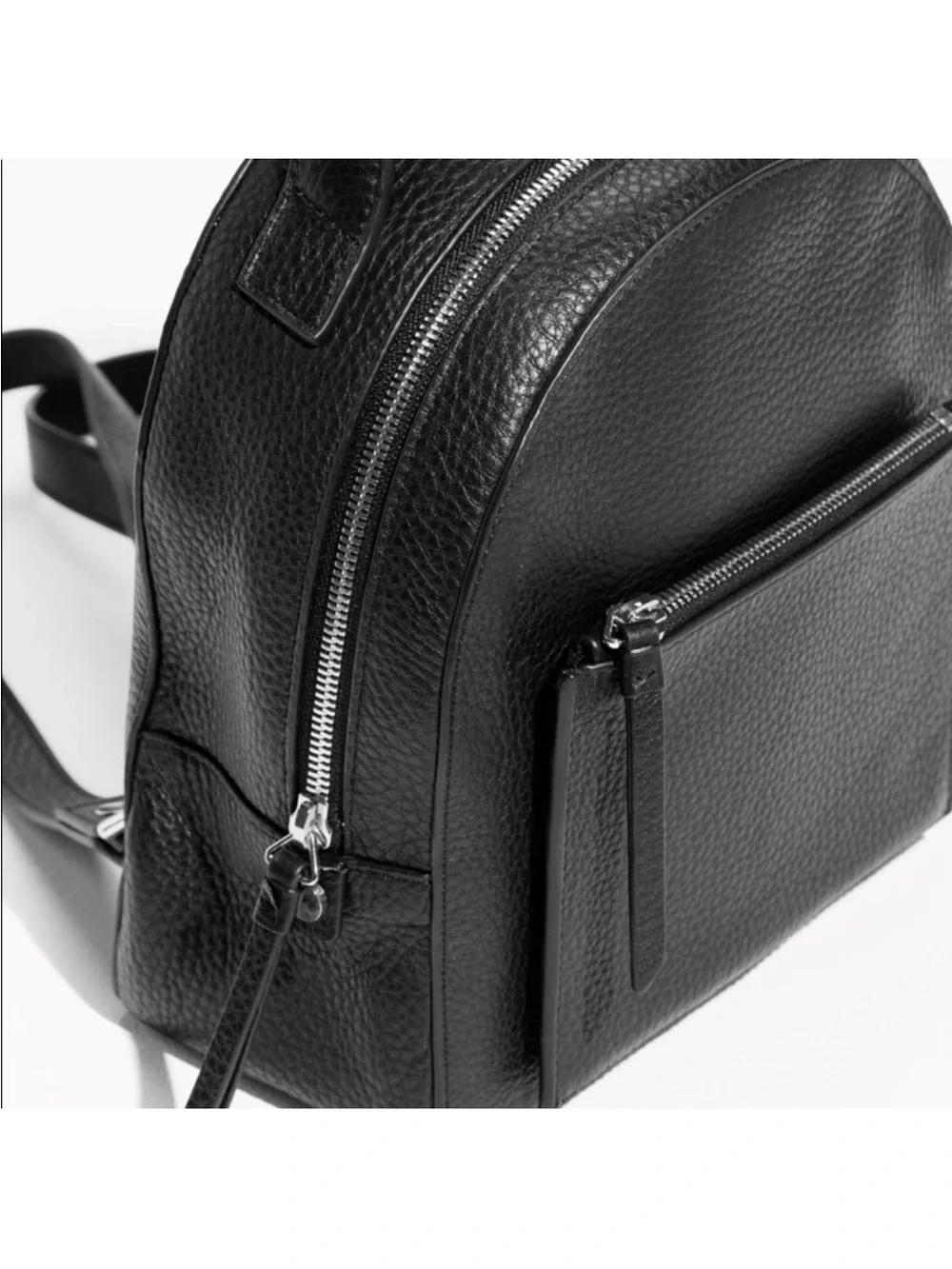 & Other Stories Black Genuine Leather Mini Backpack